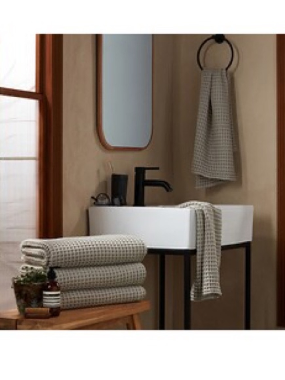 Parachute Waffle Hand Towel in Willow Grey